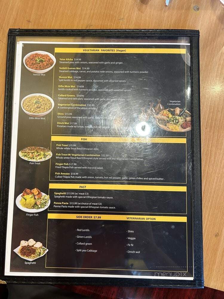 Queen of Sheba Ethiopian restaurant - Inglewood, CA menu_pic