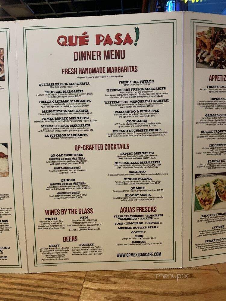 Que Pasa Mexican Cafe - Visalia, CA menu_pic