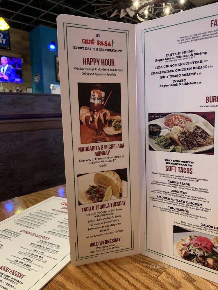 Que Pasa Mexican Cafe - Visalia, CA menu_pic