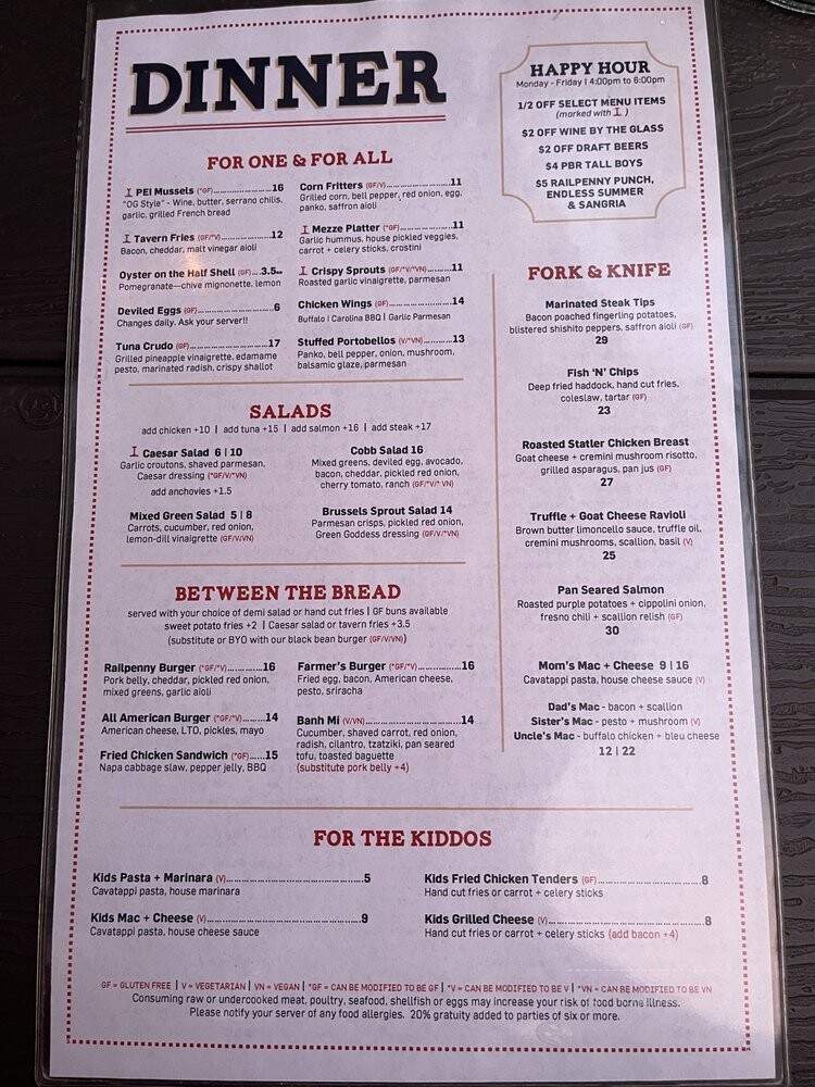 Railpenny Tavern - Epping, NH menu_pic