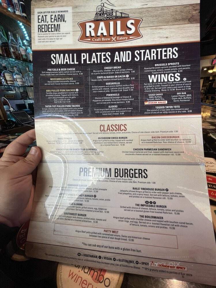 Rails Craft Brew & Eatery - Fishers, IN menu_pic