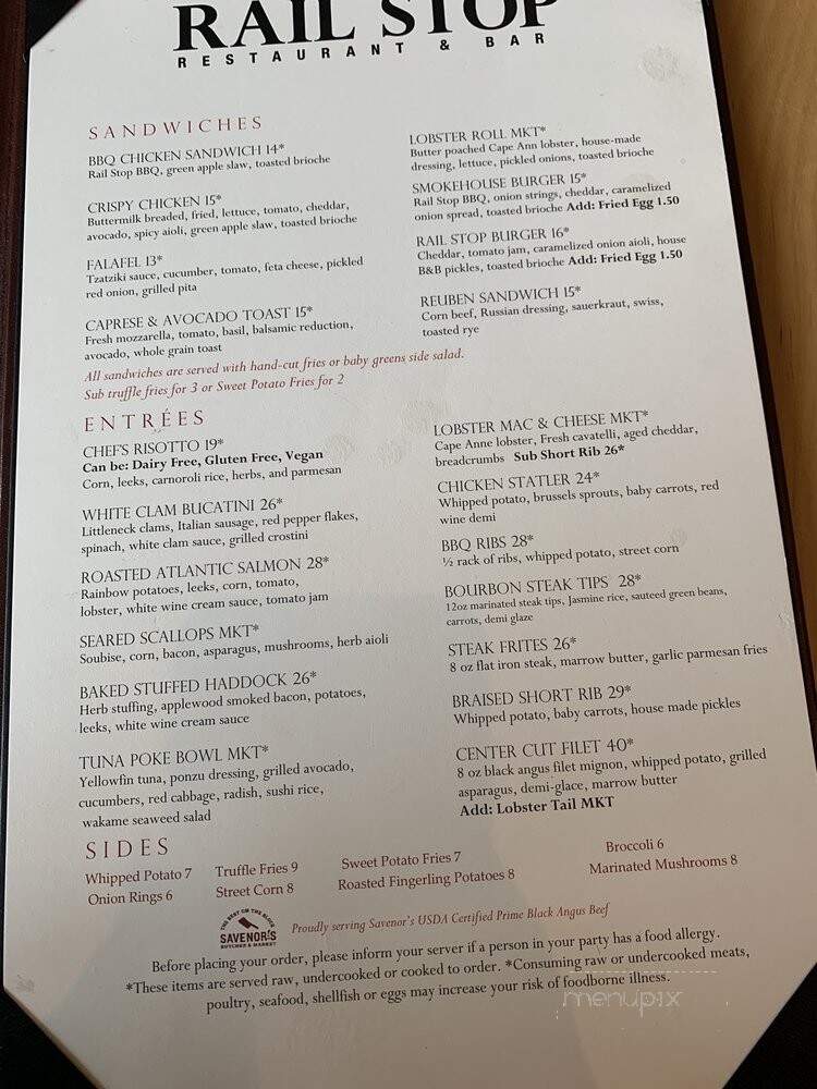 Rail Stop Restaurant & Bar - Brighton, MA menu_pic