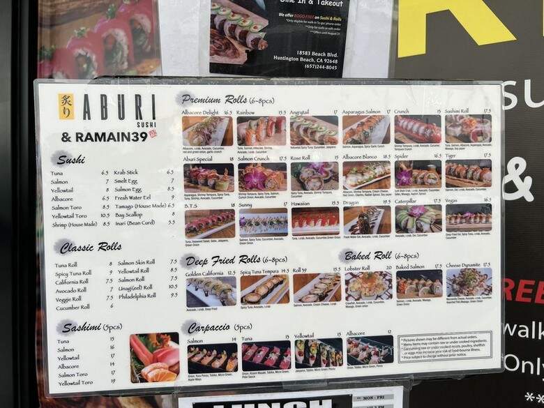 Ramain39 Izakaya - Huntington Beach, CA menu_pic