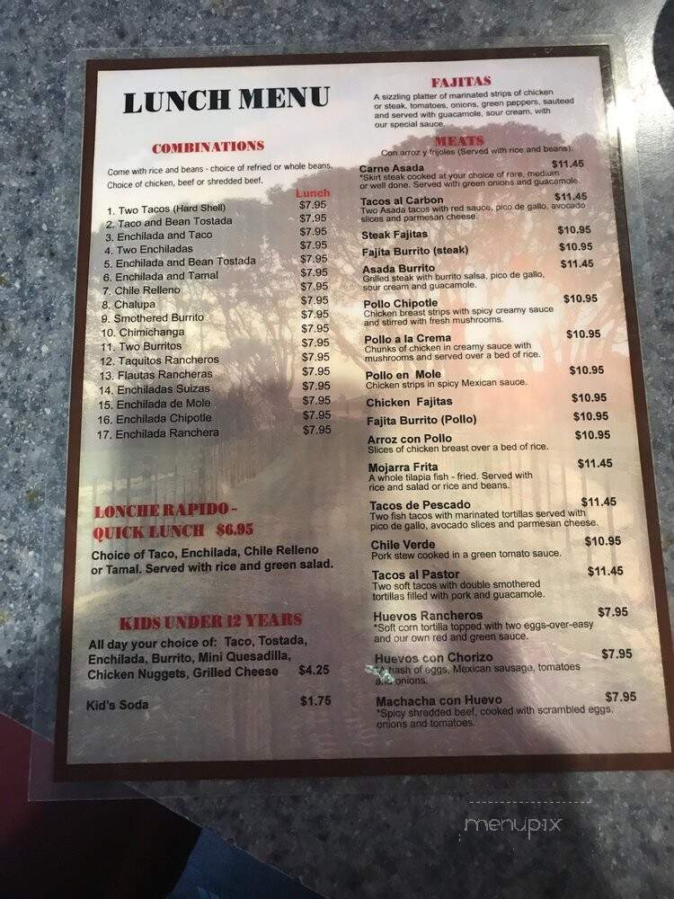 Rancho Alegre Mexican - Burlington, WA menu_pic