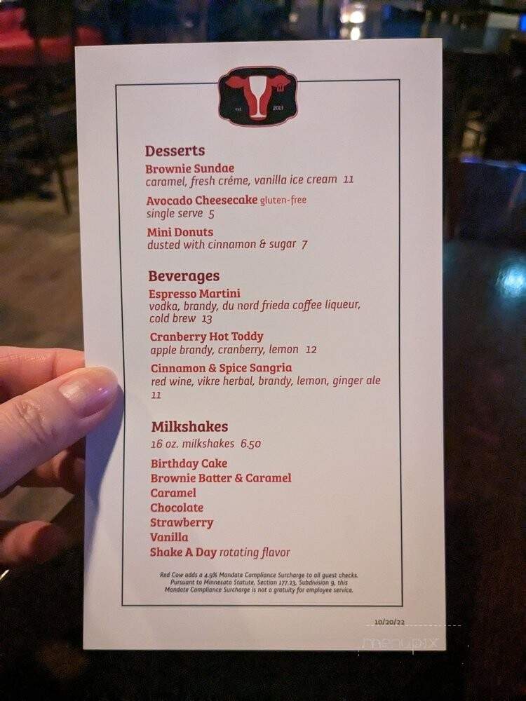 Red Cow Uptown - Minneapolis, MN menu_pic