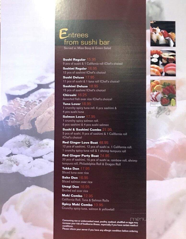 Red Ginger - Cedar Rapids, IA menu_pic