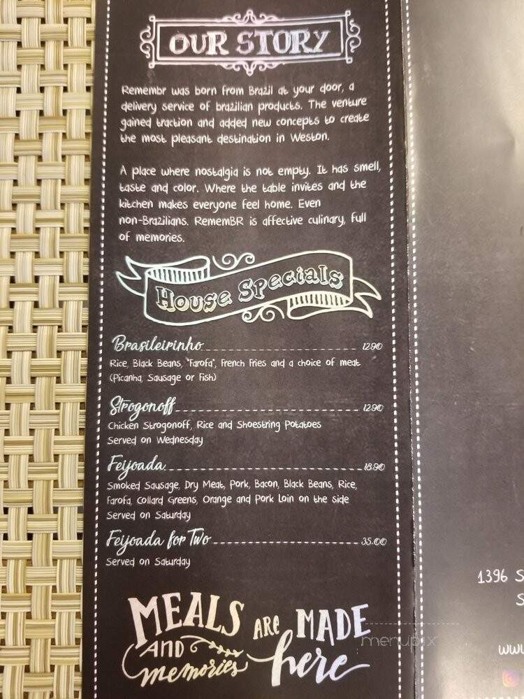 Remembr - Sunrise, FL menu_pic