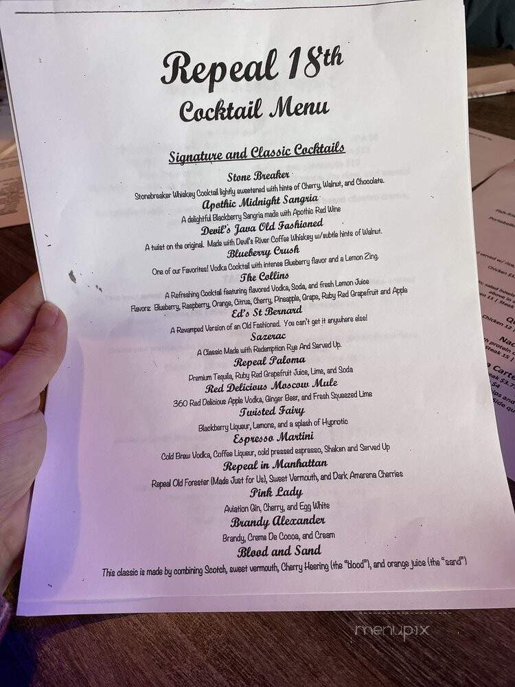 Repeal 18th Bar and Bistro - North Kansas City, MO menu_pic