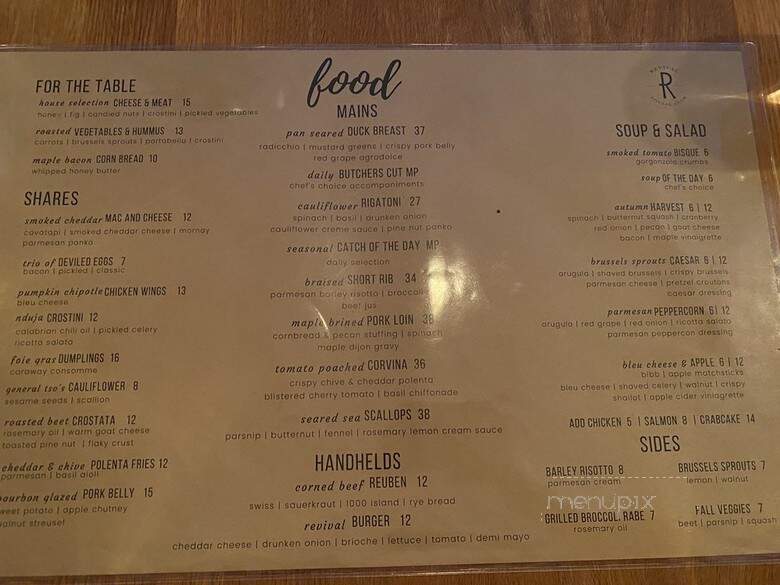 Revival Social Club - York, PA menu_pic