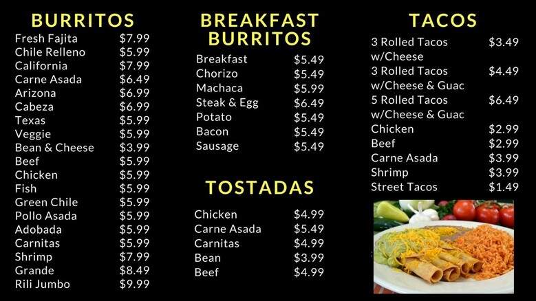 Riliberto's - Tucson, AZ menu_pic