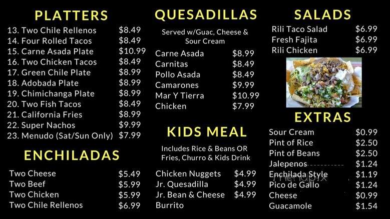 Riliberto's - Tucson, AZ menu_pic