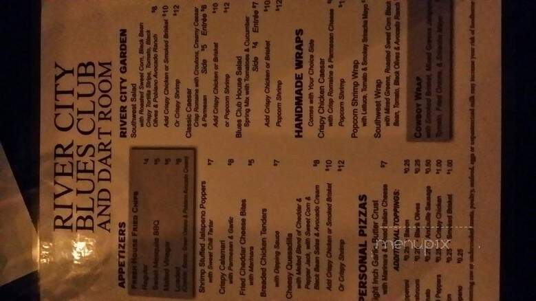 River City Blues Club and Dart Room - Harrisburg, PA menu_pic