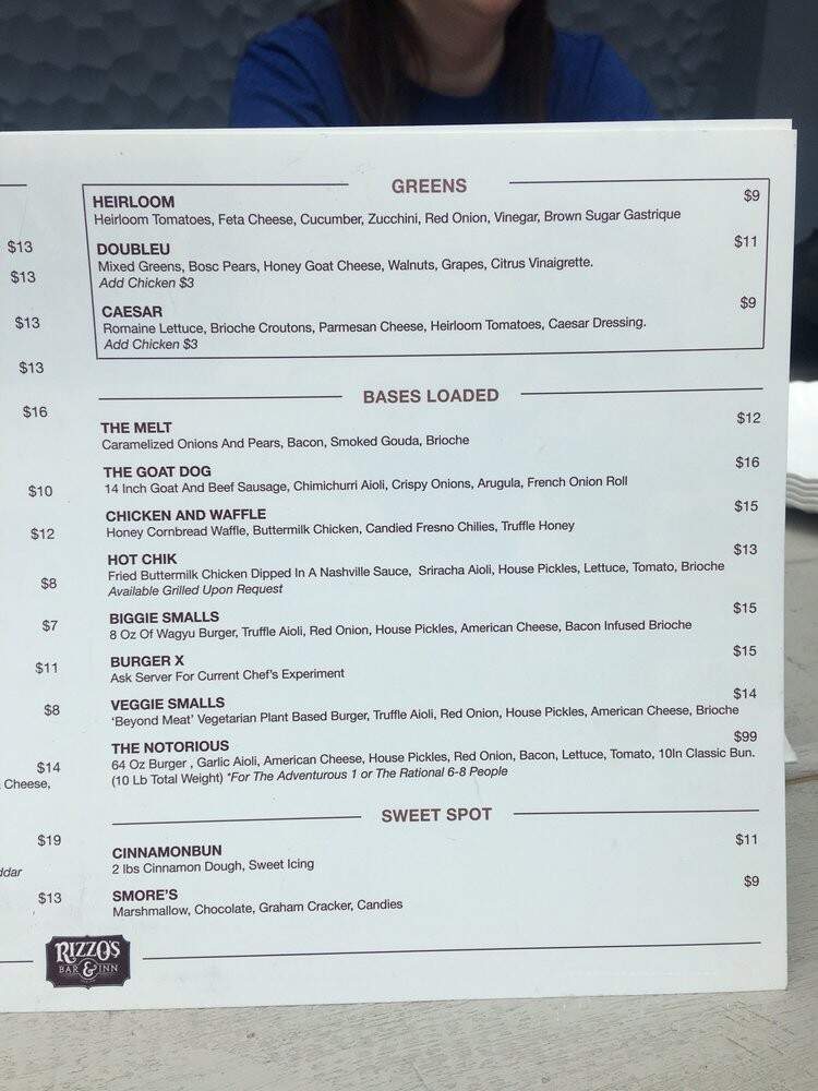 Rizzo's Bar & Inn - Chicago, IL menu_pic