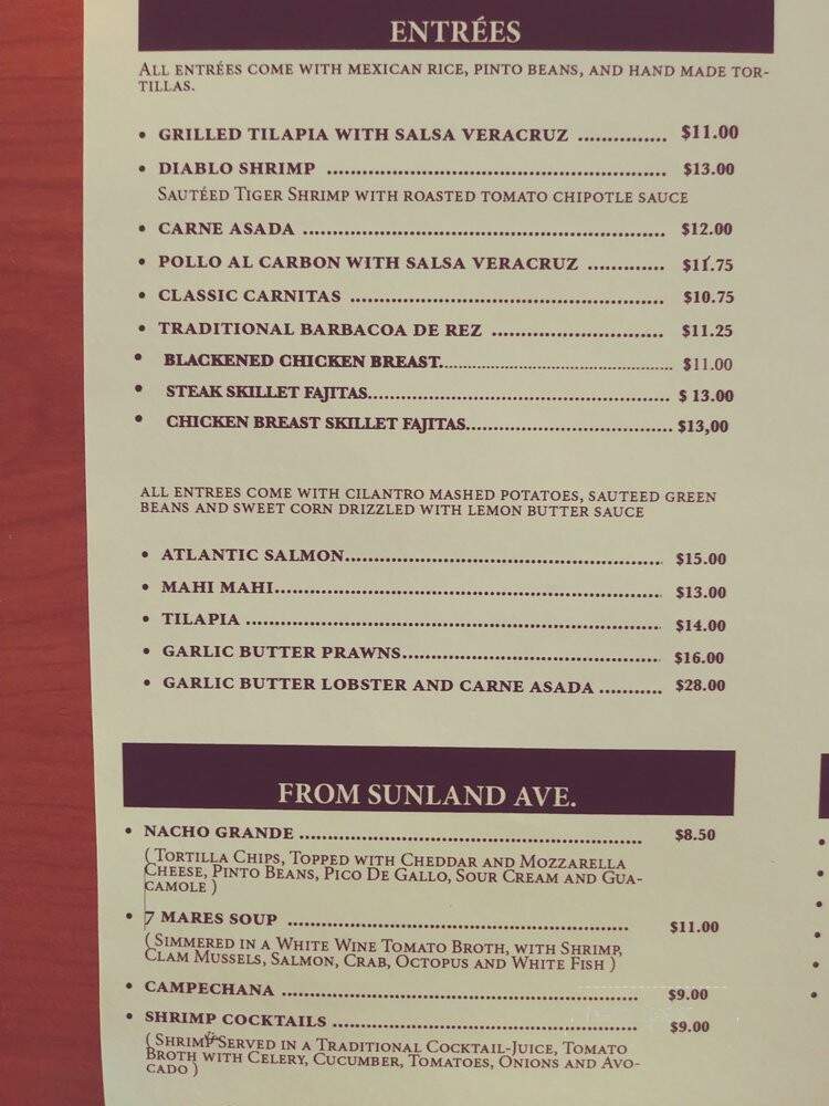RJM Mexican Grill - Los Angeles, CA menu_pic