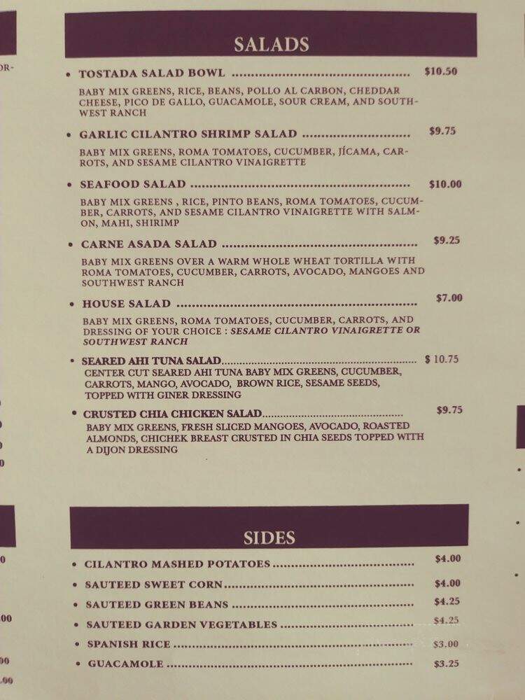 RJM Mexican Grill - Los Angeles, CA menu_pic