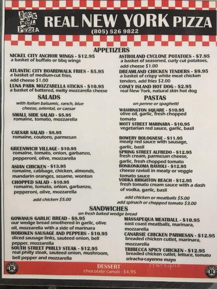 Rock & Roll Pizza - Camarillo, CA menu_pic