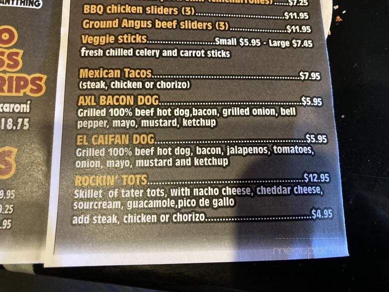 Rock & Wings - Bakersfield, CA menu_pic