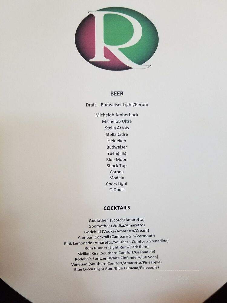 Rodello's Italian Restaurant - Leesburg, FL menu_pic