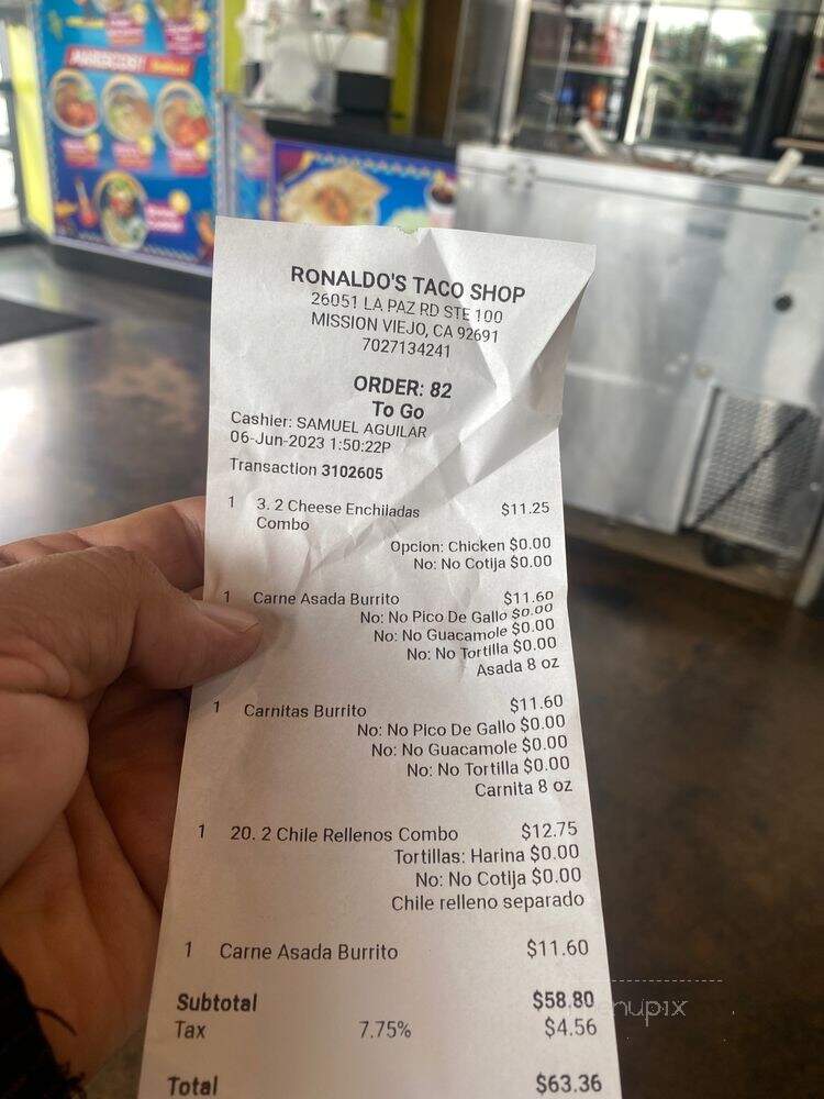 Ronaldo's Taco Shop - Mission Viejo, CA