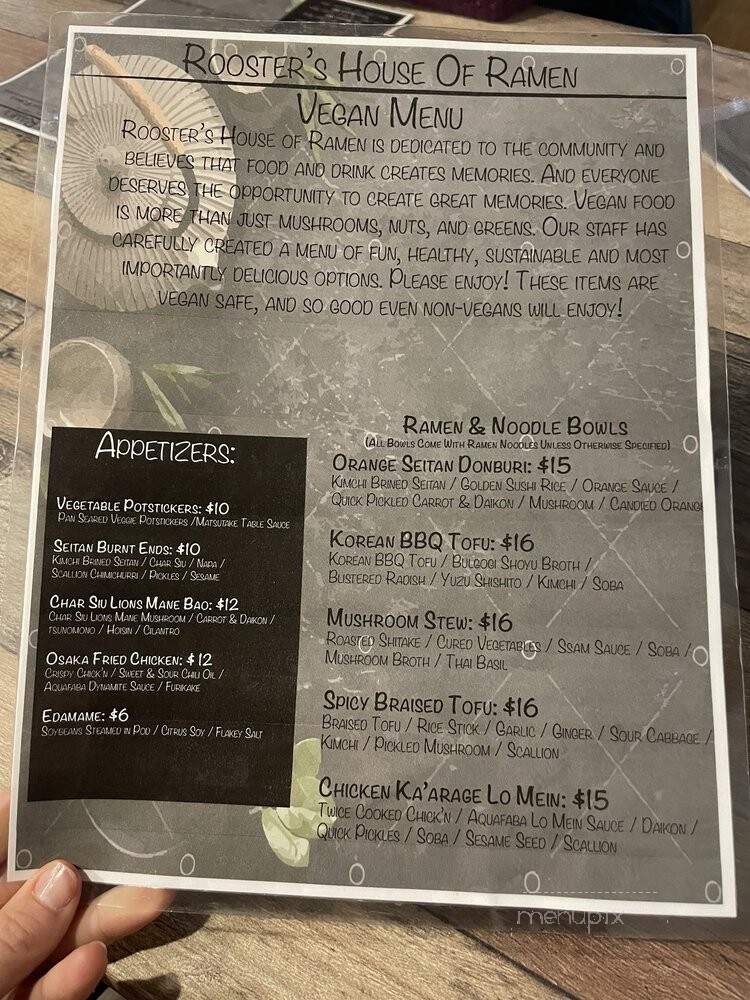 Rooster's House of Ramen - Colorado Springs, CO menu_pic