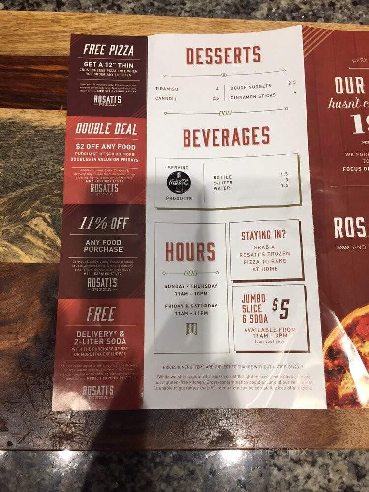 Rosati's Pizza - Valrico, FL menu_pic