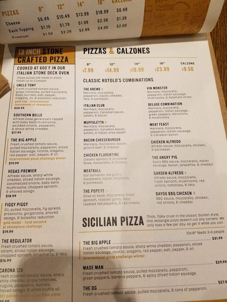 Rotolo's Pizzeria - Baton Rouge, LA menu_pic