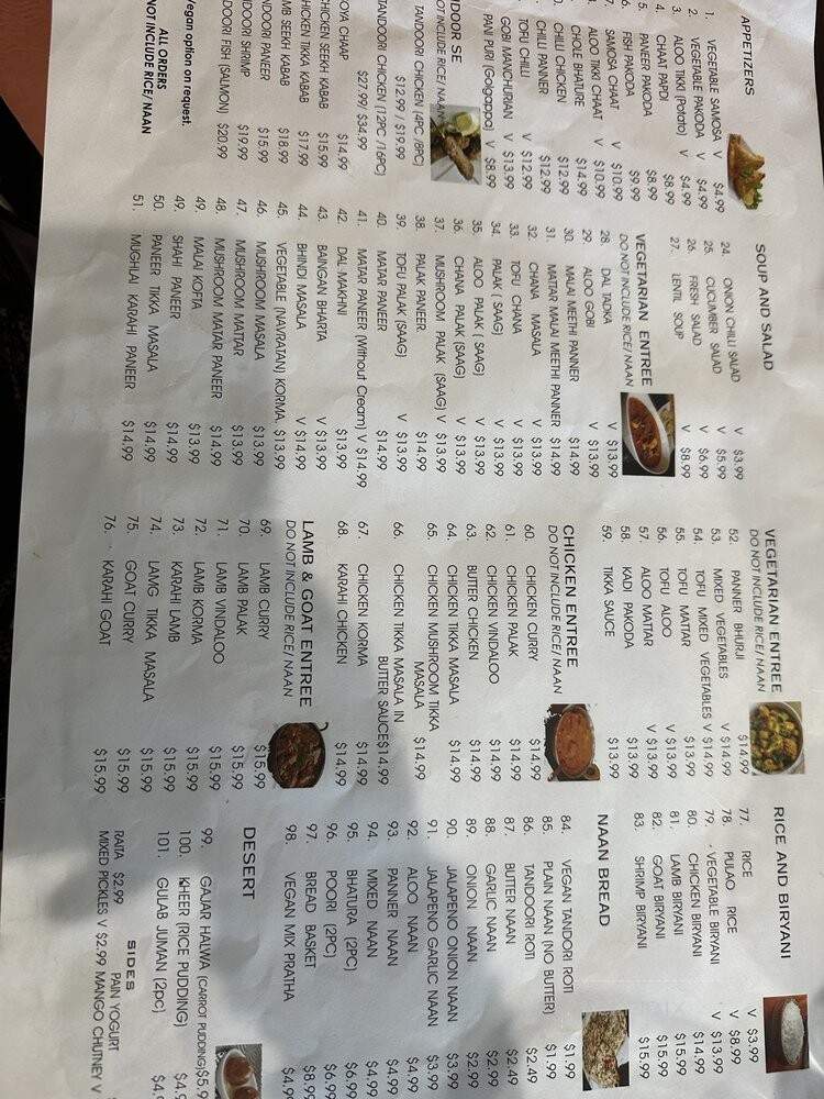 Royal Kitchen Indian Restaurant - Oakland, CA menu_pic