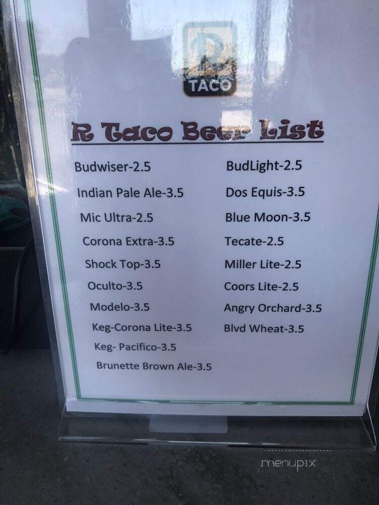 R Taco - Omaha, NE menu_pic