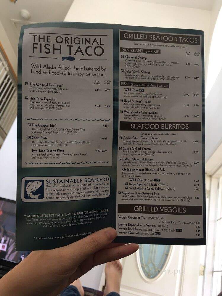 Rubio's Coastal Grill - Whittier, CA menu_pic