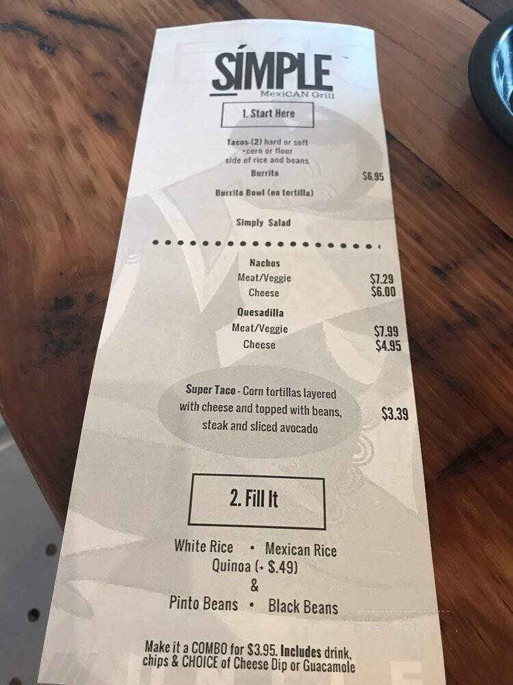 Simple Mexican Grill - Parrish, FL menu_pic