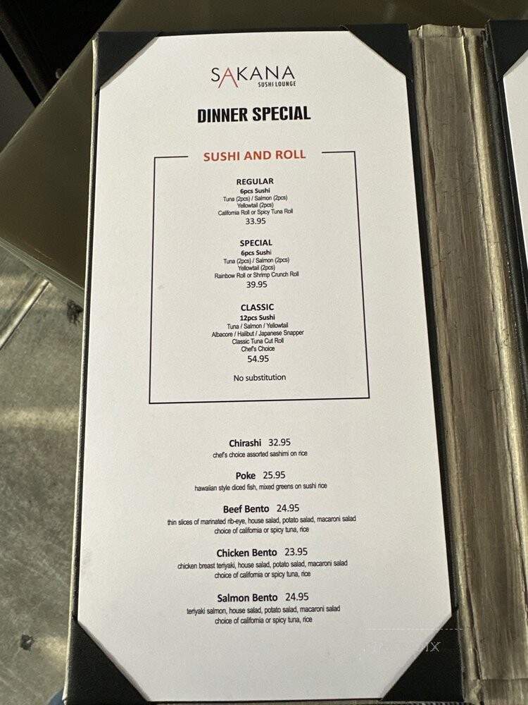 Sakana Sushi Lounge - Los Angeles, CA menu_pic