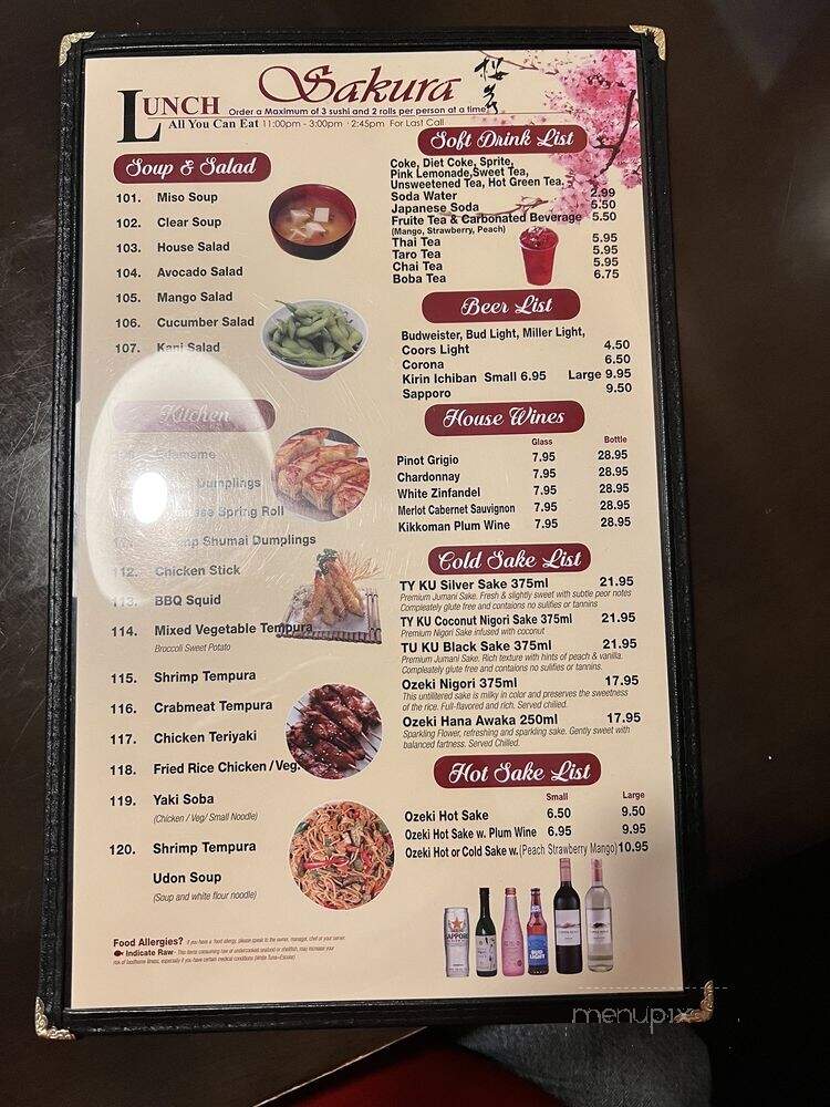 Sakura Sushi - Chesapeake, VA menu_pic