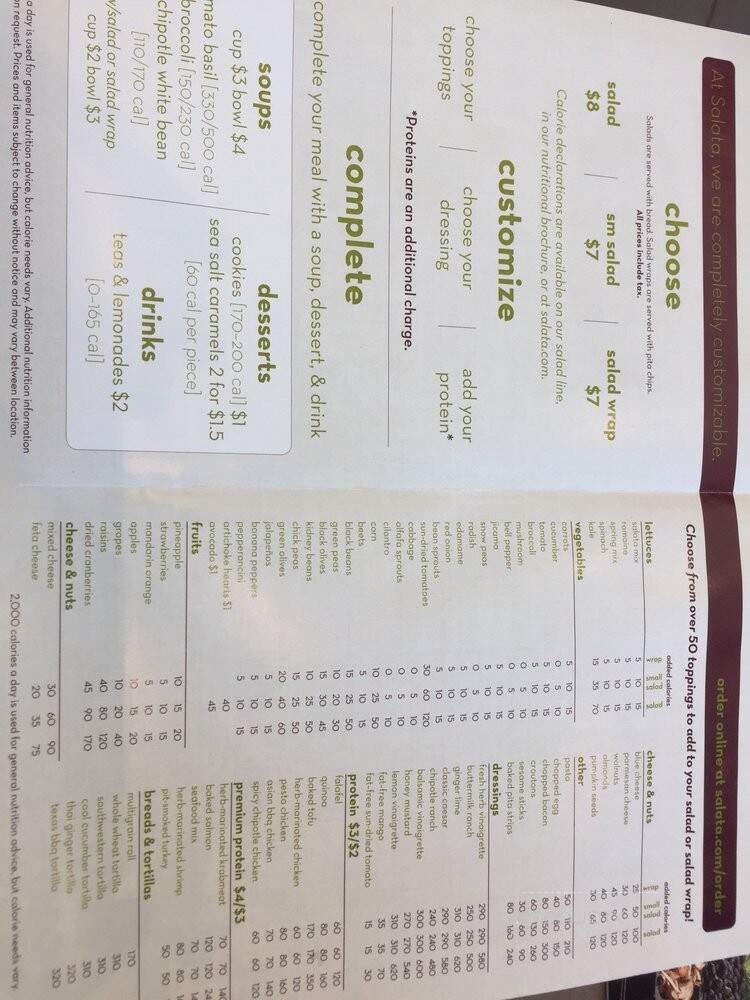 Salata - Cedar Park, TX menu_pic