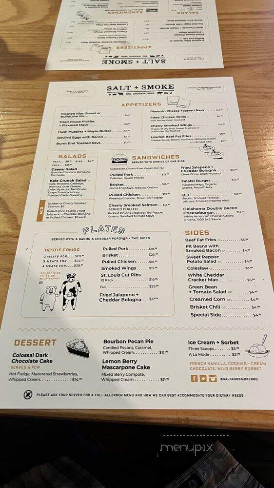 Salt + Smoke - St. Louis, MO menu_pic