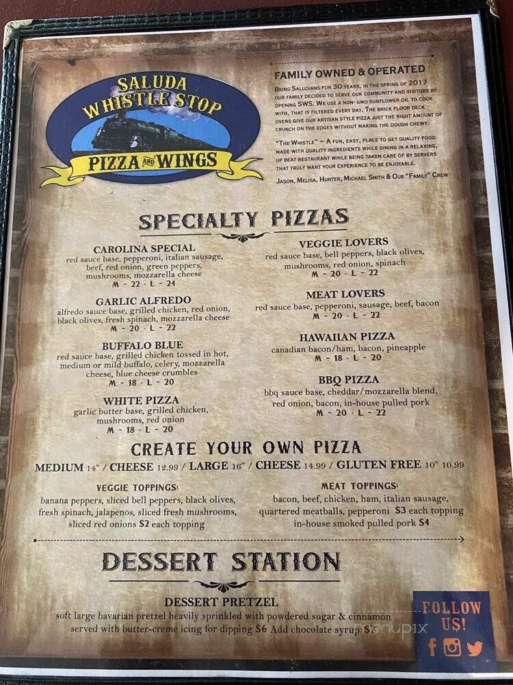 Saluda Whistle Stop Pizza & Wings - Saluda, NC menu_pic