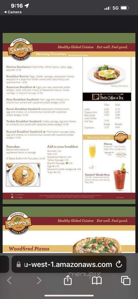 Sammy's Woodfired Pizza And Grill - Los Angeles, CA menu_pic