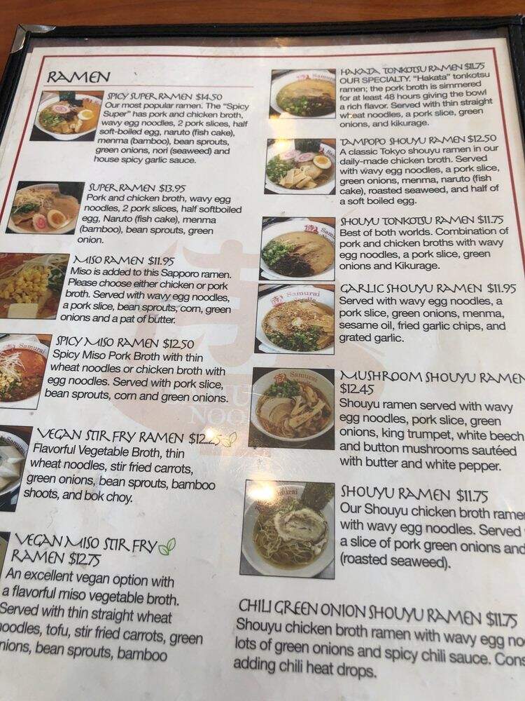 Samurai Noodle - Draper, UT menu_pic