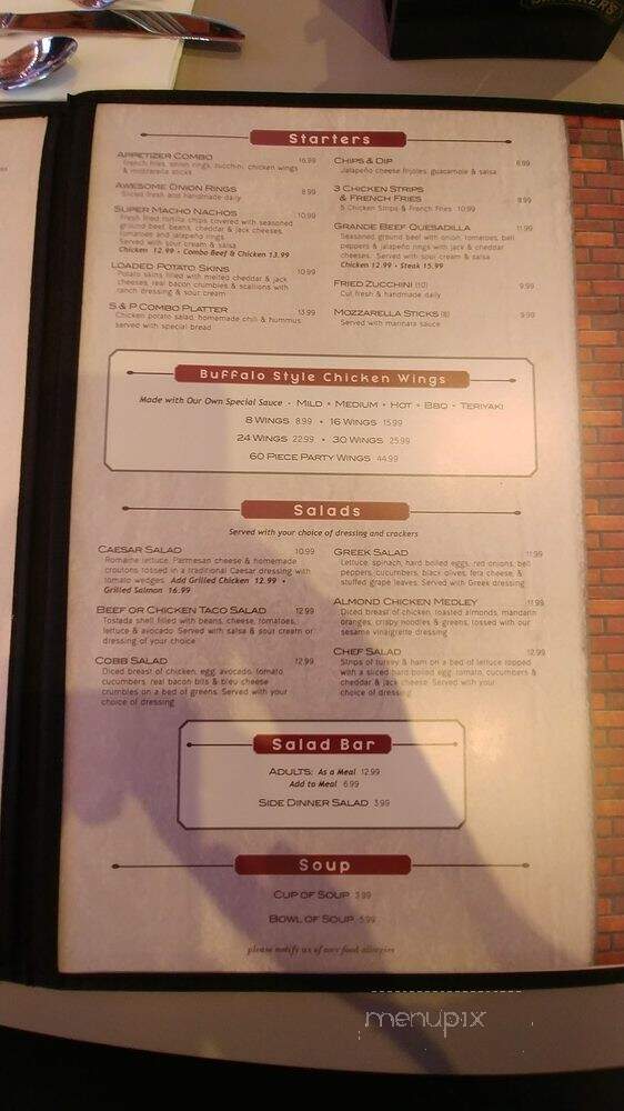 S & P Restaurant & Sports Bar - Santa Fe Springs, CA menu_pic