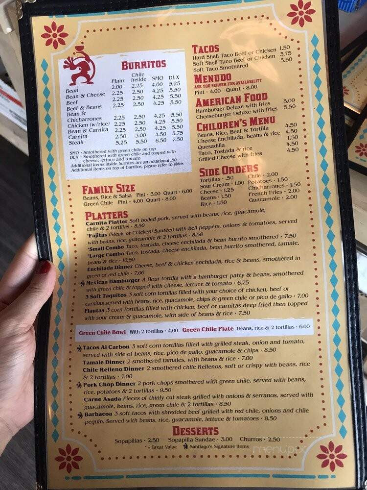 Santiago's - Denver, CO menu_pic