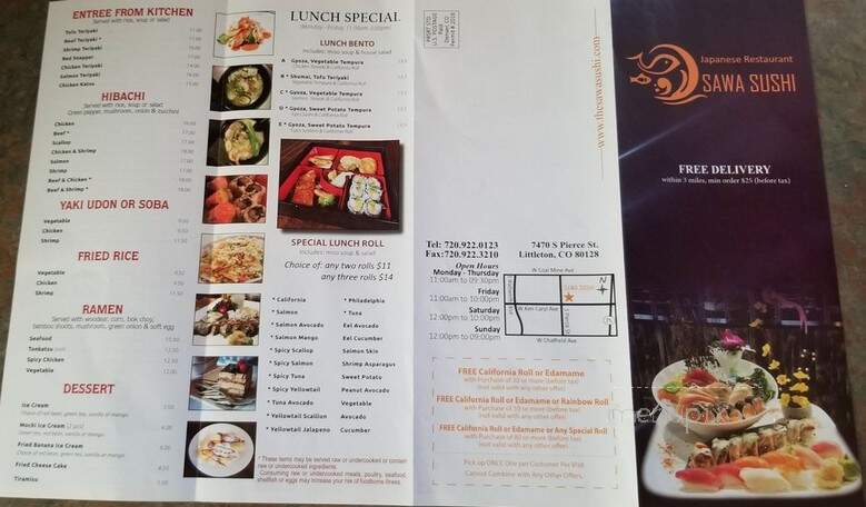Sawa Sushi - Littleton, CO menu_pic