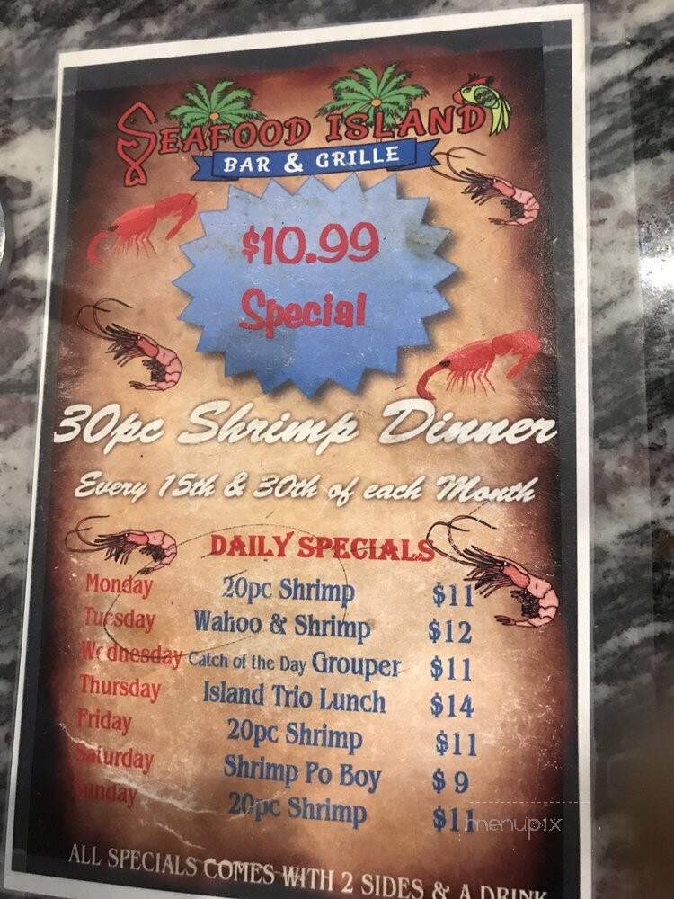 Seafood Island Bar & Grille - Jacksonville, FL menu_pic