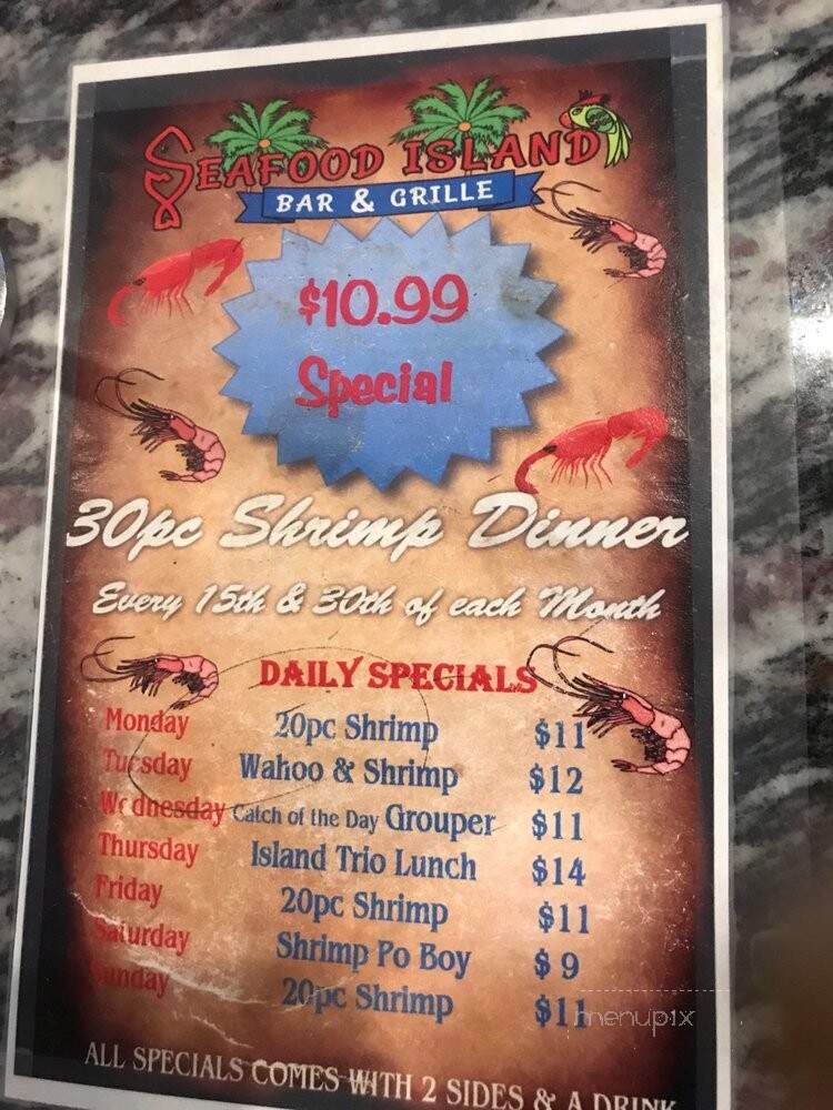 Seafood Island Bar & Grille - Jacksonville, FL menu_pic