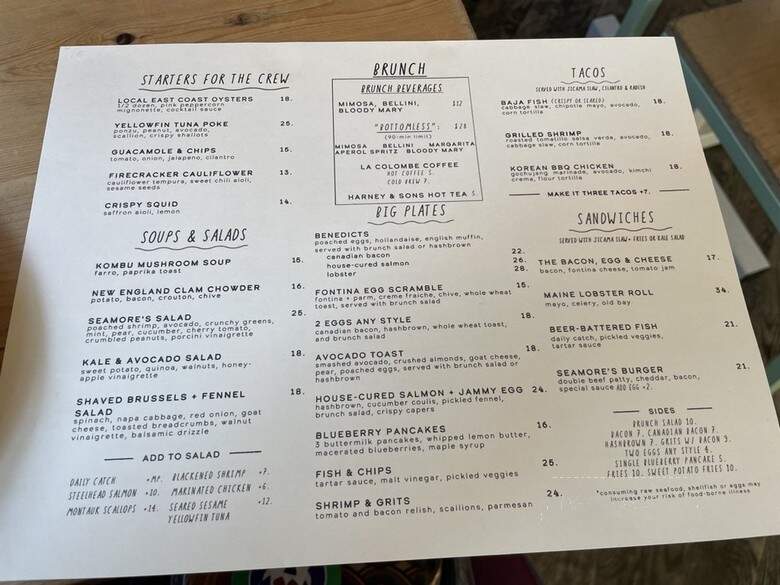 Seamore's - New York, NY menu_pic