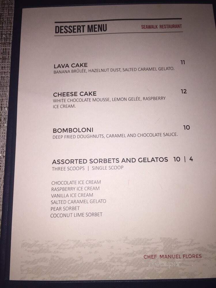 Seawalk - New York, NY menu_pic