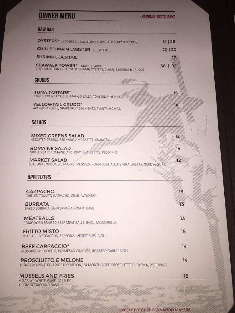 Seawalk - New York, NY menu_pic