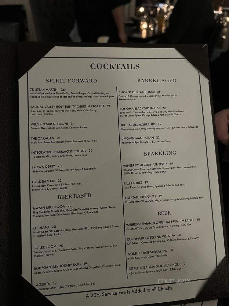 Seventh & Dolores - Carmel-by-the-Sea, CA menu_pic