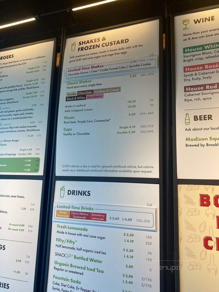 Shake Shack - Dallas, TX menu_pic