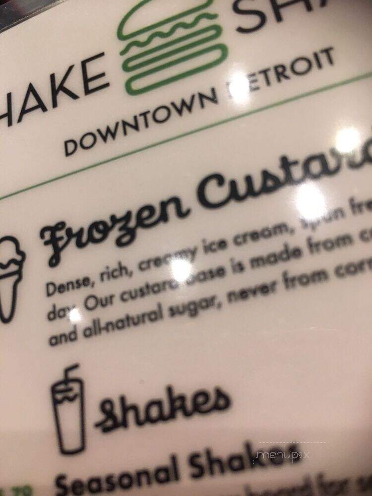 Shake Shack - Detroit, MI menu_pic