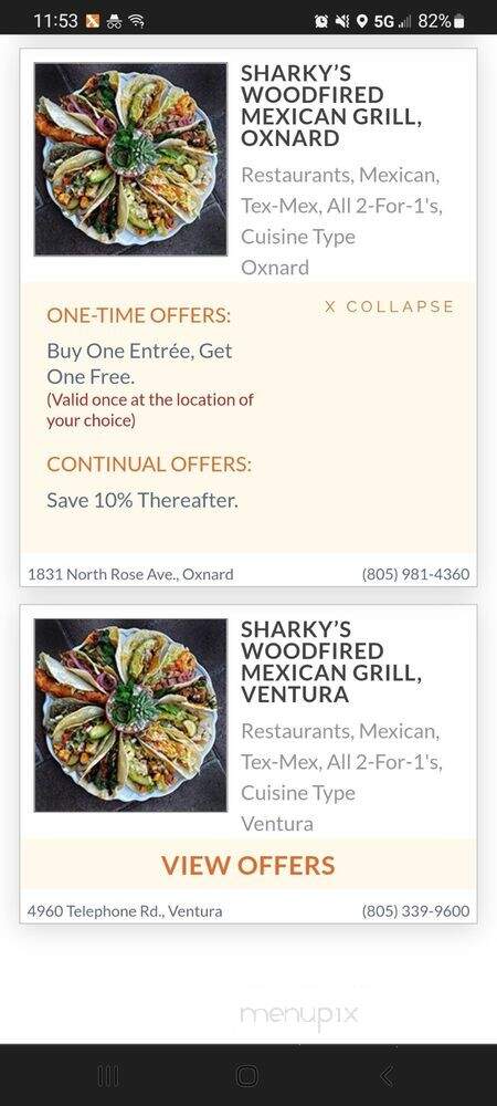 Sharky's Woodfired Mexican Grill - Oxnard, CA menu_pic