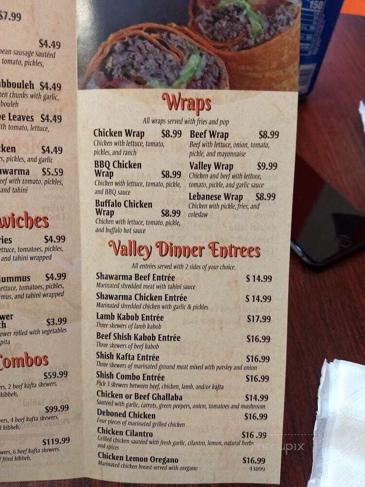 Shawarma Valley - Belleville, MI menu_pic